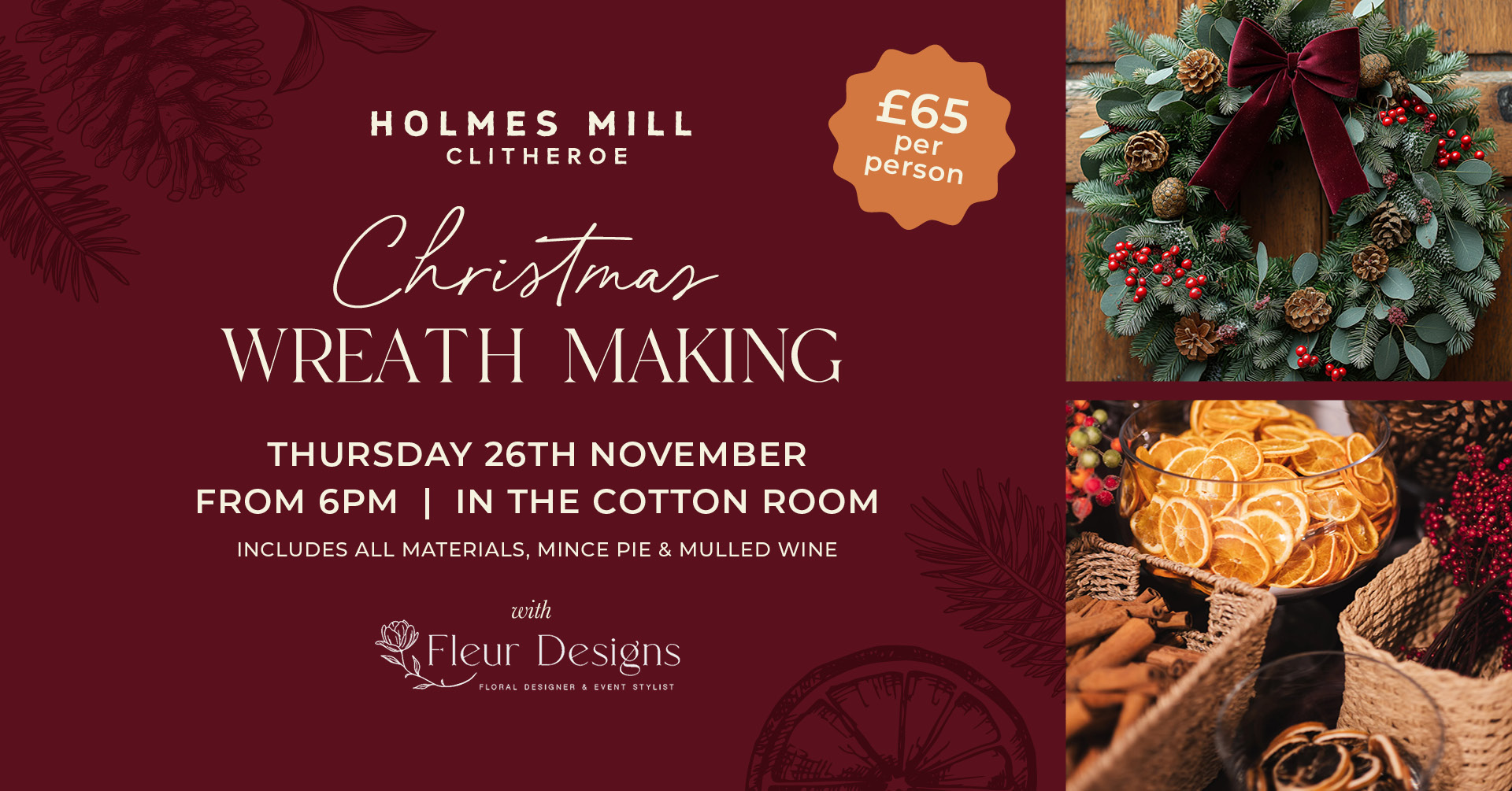 Wreath making at Holmes Mill - November 2026