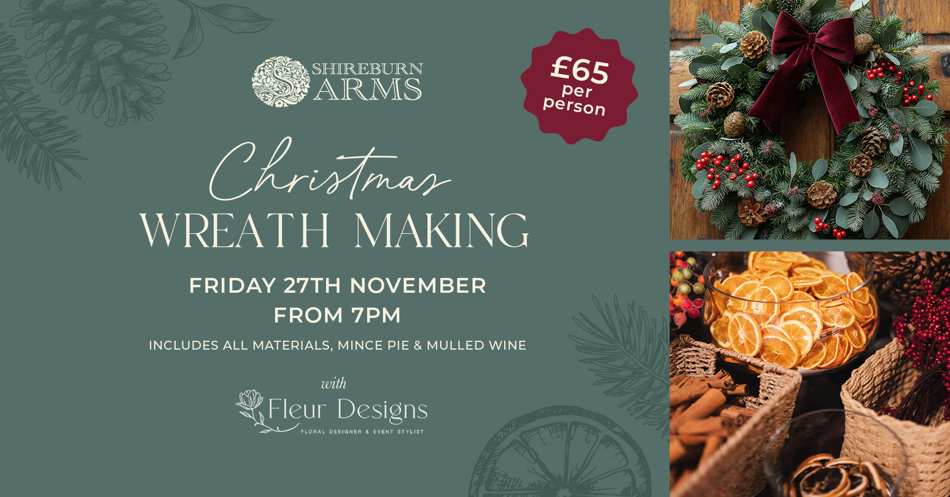 Christmas Wreath Making at the Shireburn Arms - November 2026