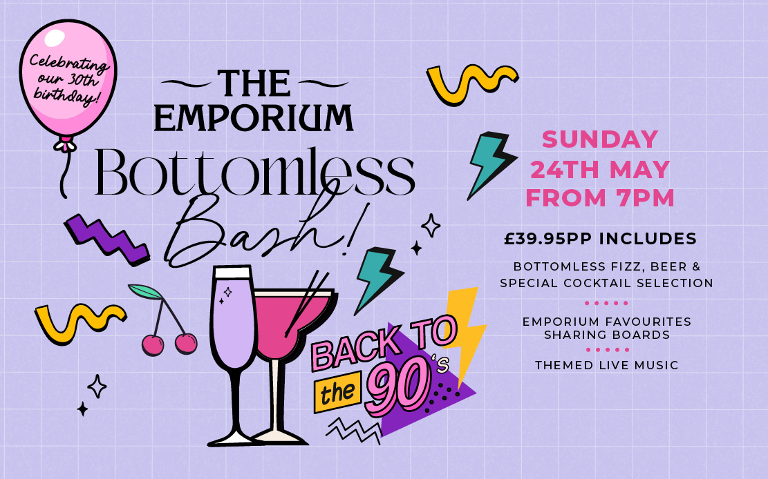 SOLD OUT 90's Themed Bottomless Bash at The Emporium
