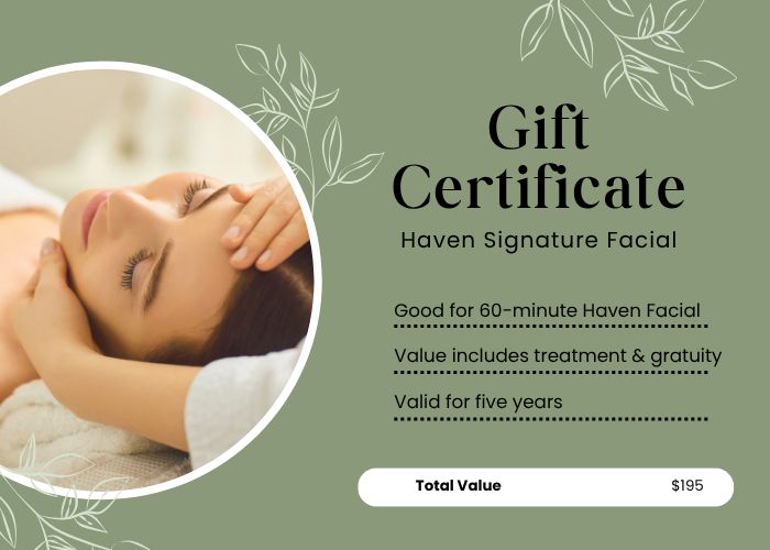 Haven 60 Minute Signature Facial Gift Voucher