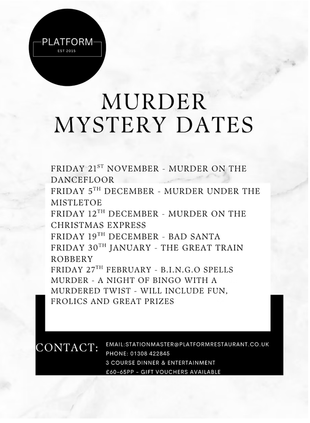 Murder Mystery Voucher / Deposit