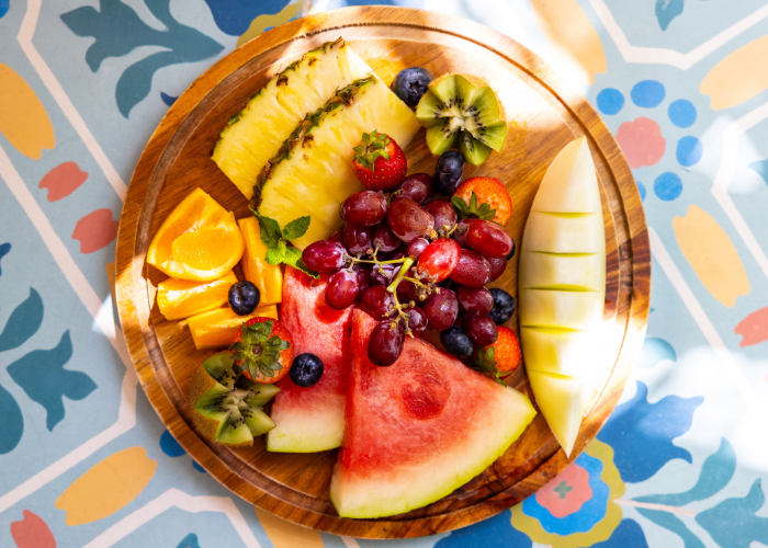 Fruit plate in casita upon arrival