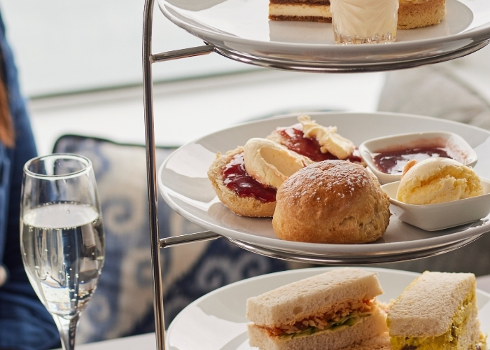 Champagne afternoon tea for one